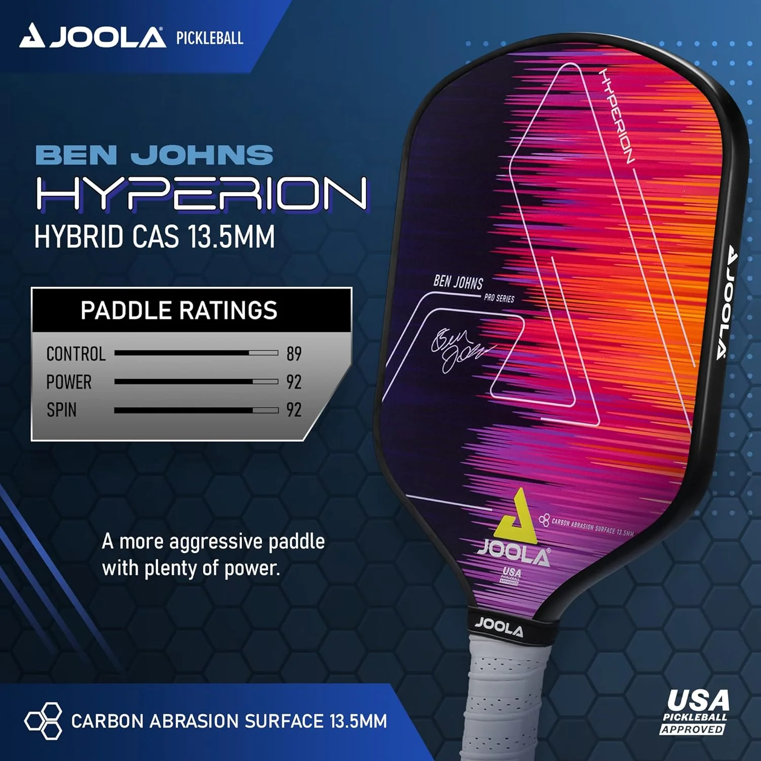 JOOLA Ben Johns Hyperion CAS 13.5 Pickleball Paddle - Image 3