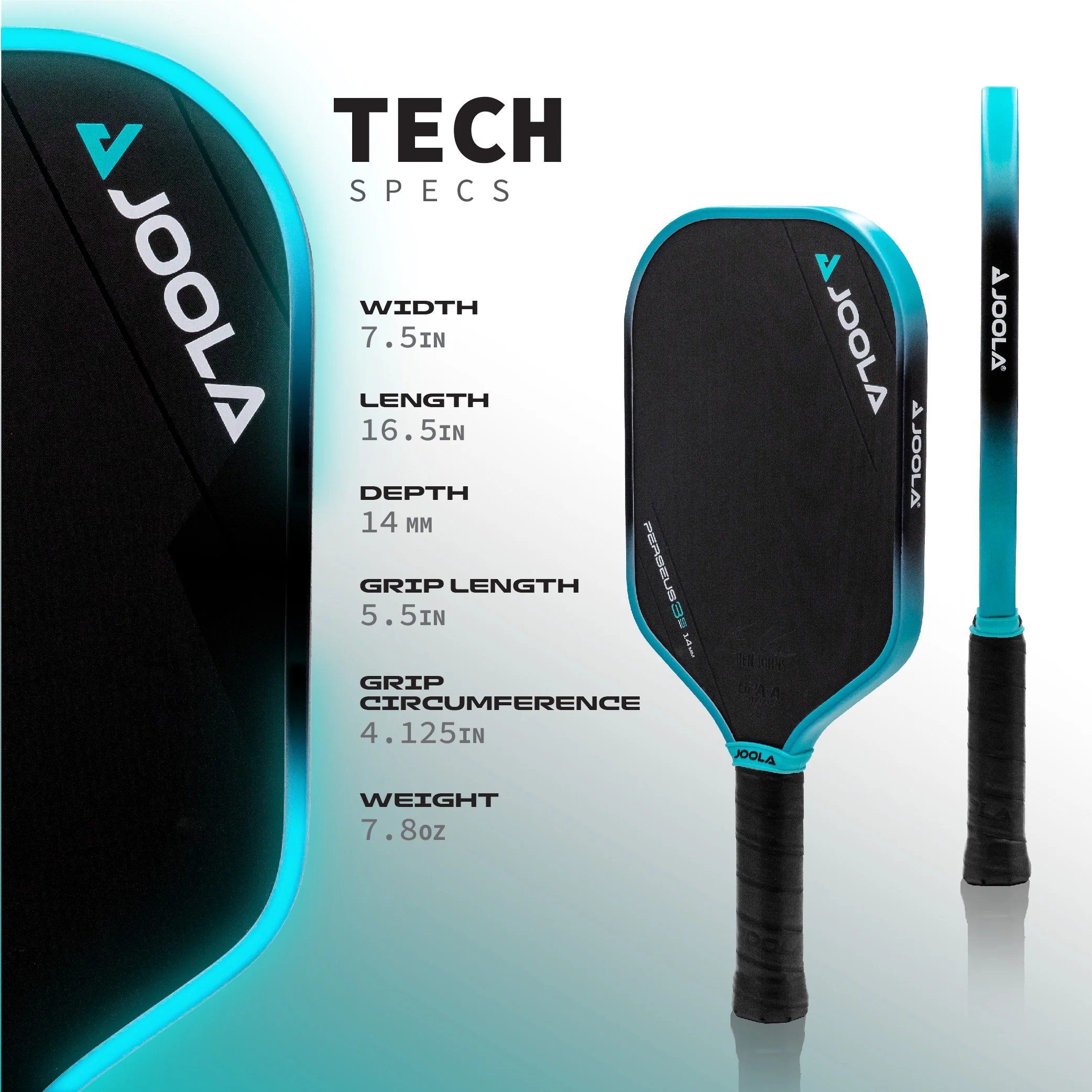 JOOLA Ben Johns Perseus 3S 14mm Pickleball Paddle - Image 3