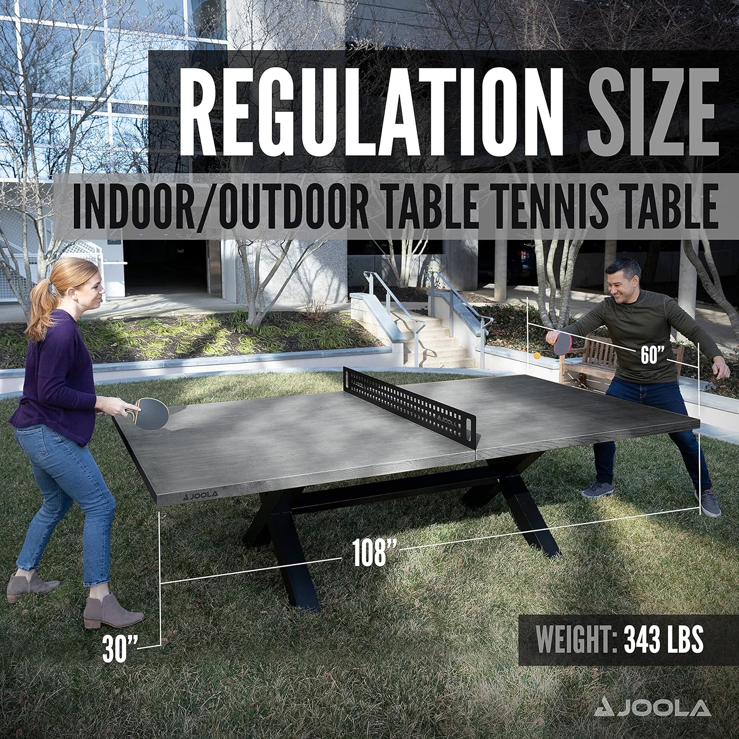 JOOLA Berkshire Gray Indoor/Outdoor Table Tennis Table - Image 5
