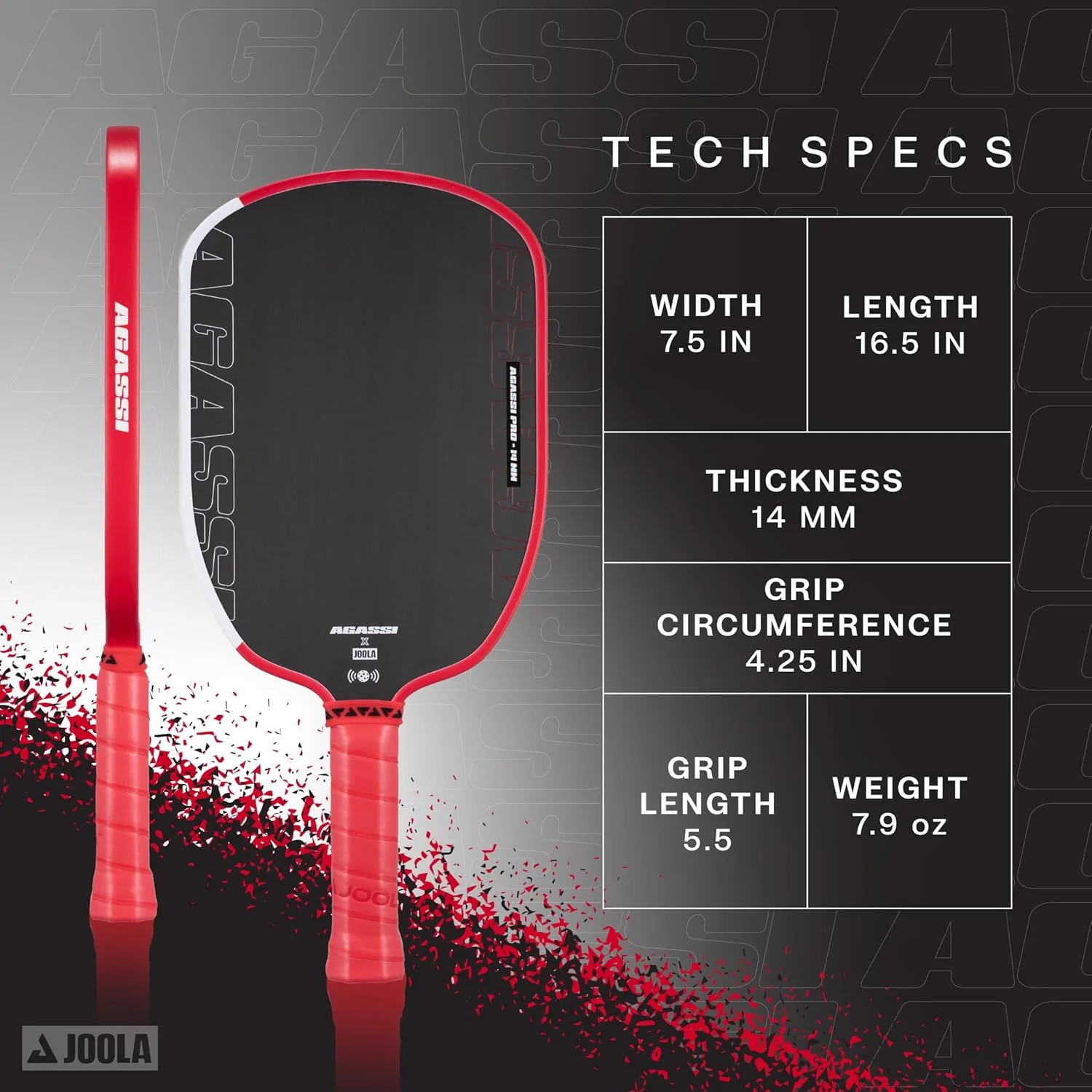 JOOLA Agassi Pro 14mm Pickleball Paddle - Image 7