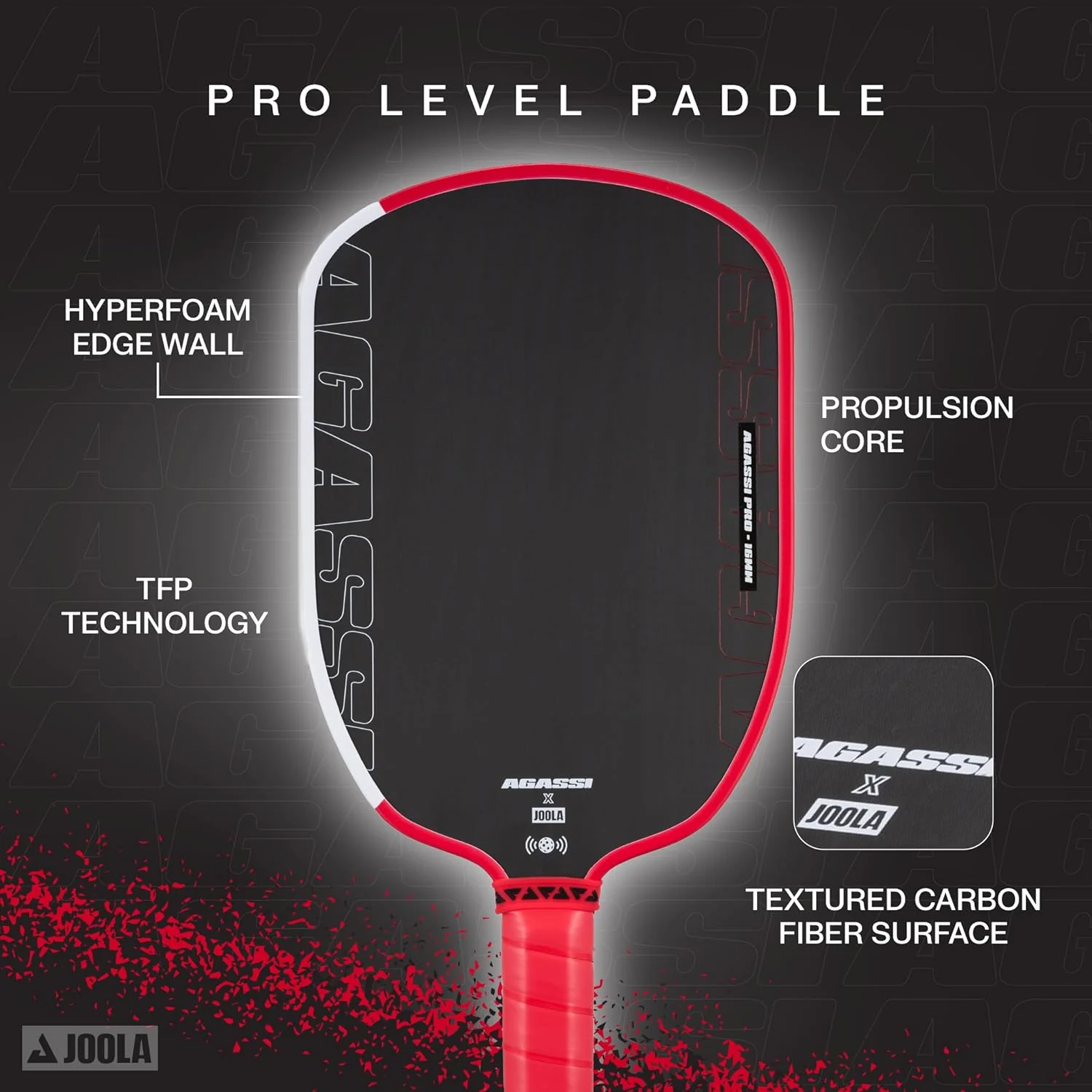 JOOLA Agassi Pro 16mm Pickleball Paddle - Image 12