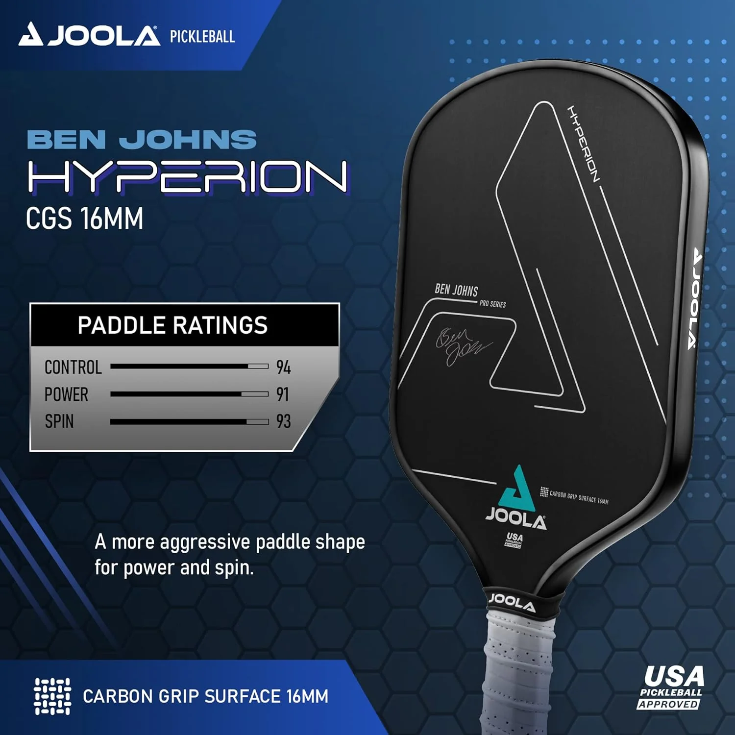 JOOLA Ben Johns Hyperion CGS 16 Pickleball Paddle - Image 5