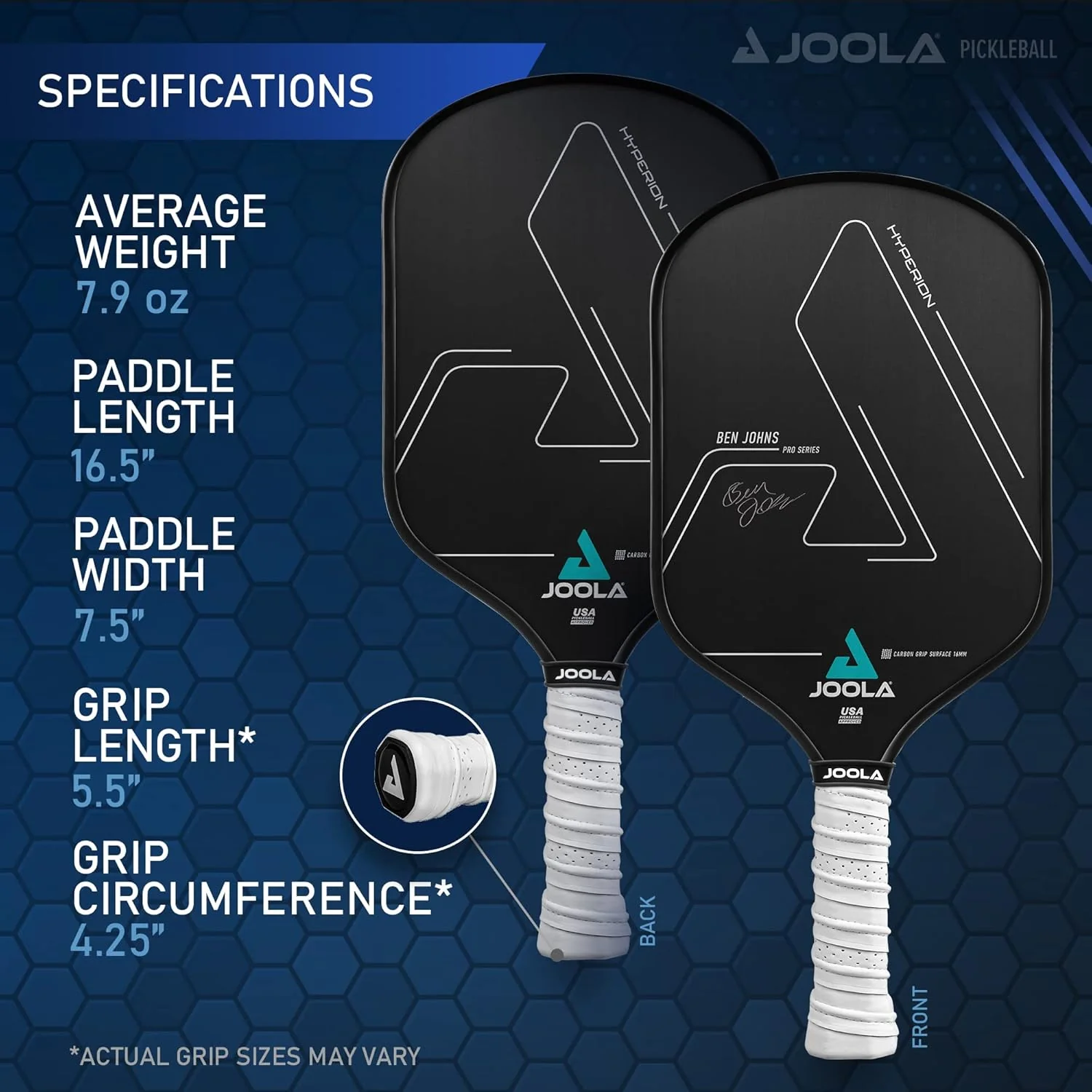 JOOLA Ben Johns Hyperion CGS 16 Pickleball Paddle - Image 6